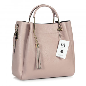 Geanta dama din piele naturala DiAmanti Ostia Roz